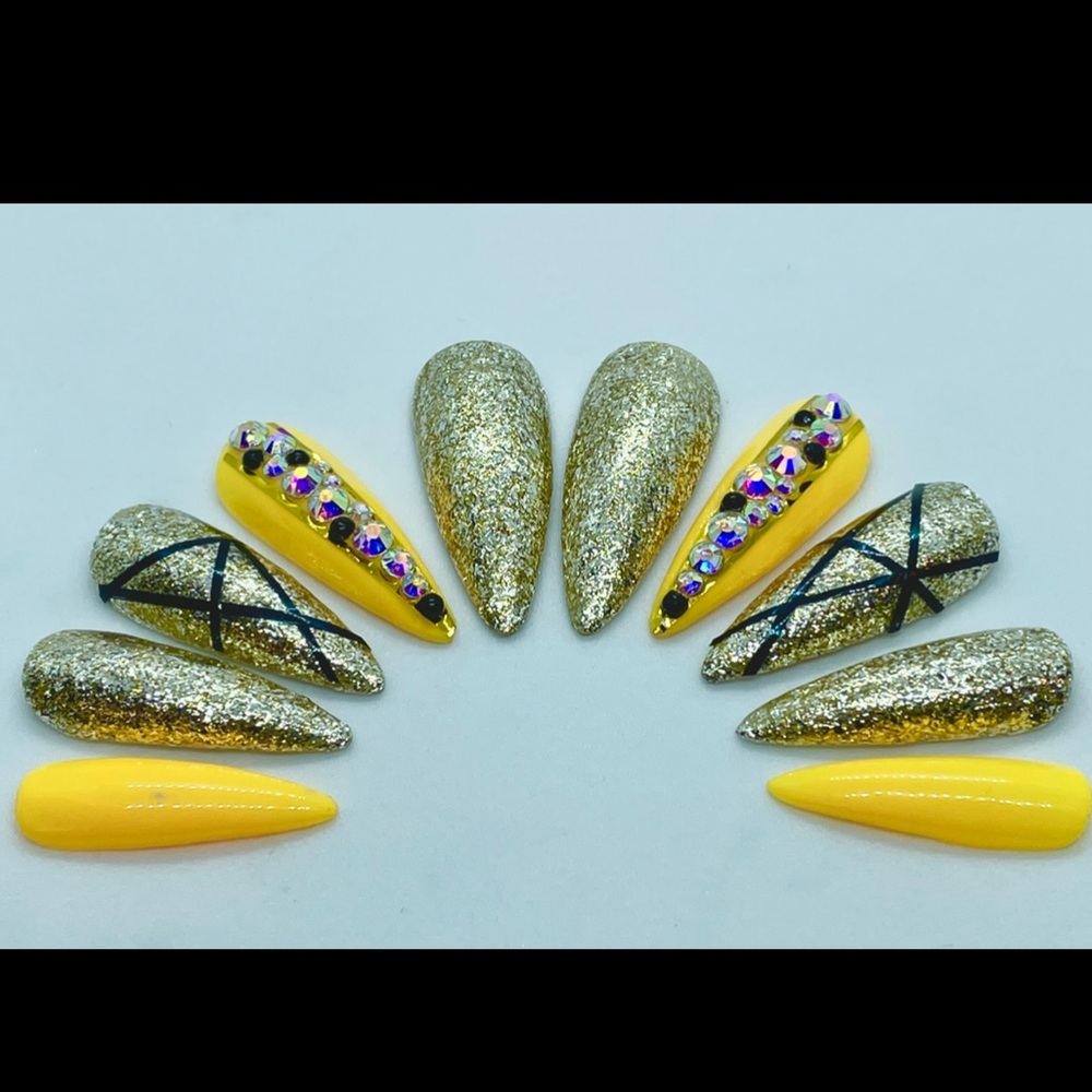 Yellow Abstract Nailz